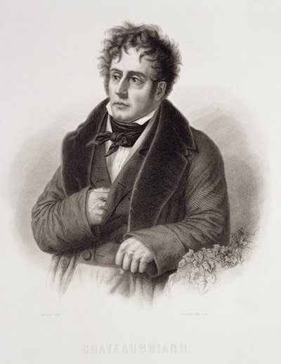 Francois Rene, Vicomte de Chateaubriand (1768-1848) Engraved by Rene Gaillard by Anne Louis Girodet de Roucy Trioson